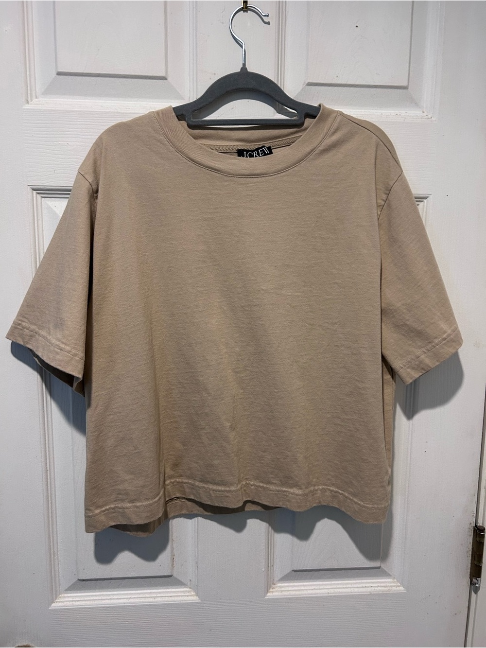 J.Crew relaxed Tan Crop T-shirt MD
